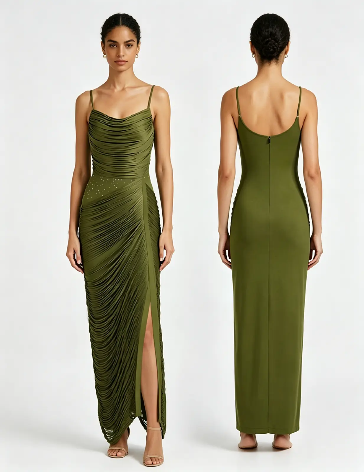 Knitted Ribbed Spaghetti Strap Maxi Dress